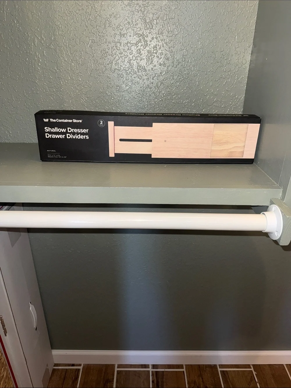 The Container Store Shallow Ash Wood Dresser Drawer Divide Natural